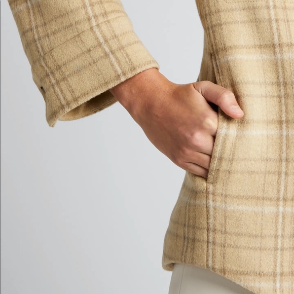 NWT Vince Padded Flannel Plaid Shirt Jacket Shacket Light Dune Color - Picture 4 of 10